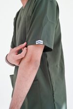 Olive Green Men Scrubs – Wrinkle free, Long Lasting and Stretchable Scrubs - Image 3
