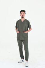 Olive Green Men Scrubs