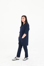 Navy Blue Scrub,s Women – Women's Medical Uniform | Stretchable Poly Spandex - Image 2